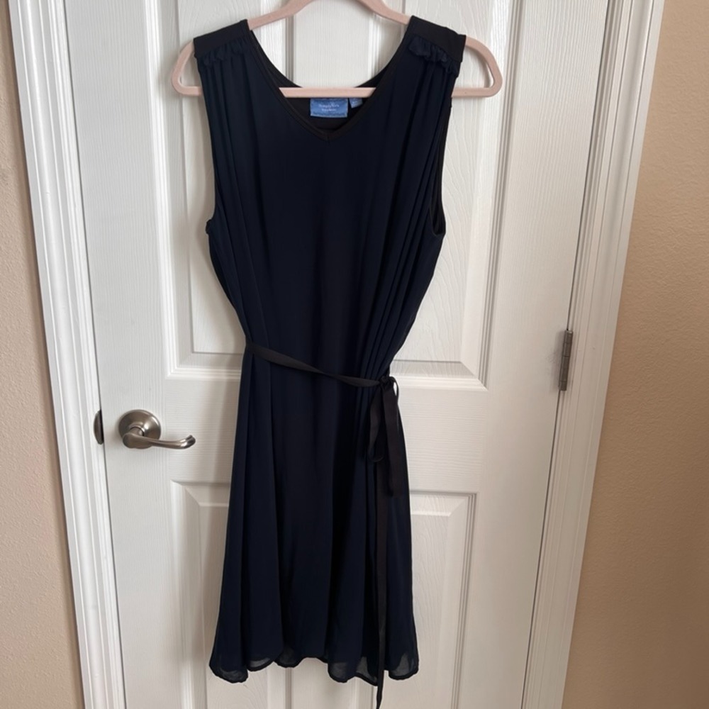 Simply Vera‎ Vera Wang Ladies Dress Sleeveless Sheath Navy Belted XL